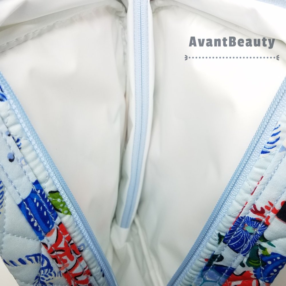 Vera Bradley Large Essential Backpack Anchors Aweigh Lunch Bunch Set Cotton Blue - Picture 12 of 16